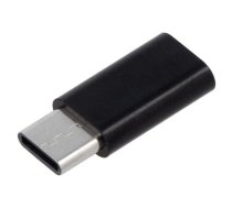 Adapter; USB 3.1; USB B micro socket,USB C plug; black | SAVAK-31/BLACK  | SAVAK-31/BLACK