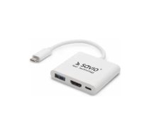 Savio Multimedia Adapteris Type-C to HDMI (4K @ 30Hz, 1080P @ 60Hz) + USB 3.0 | AK-48 | 5901986046271