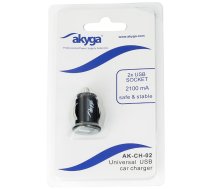 Akyga AK-CH-02 car charger 2x USB 2,1A black 5V | AK-CH-02  | 5901720130969 | AK-CH-02
