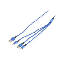 Akyga cable USB AK-USB-27 USB A (m) | micro USB B (m) | USB type C (m) | Lightning (m) 1.2m | AK-USB-27  | 5901720136053 | AK-USB-27