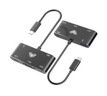 Aula OT-9573S 5in1 Hub adapteris USB-C uz Hdmi 4K 30Hz / VGA monitor / USB 3.0 / Audio 3.5mm / PD uzlāde | OT-9573S  | 6948391219035 | OT-9573S