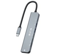 Aula UC-902 7in1 Hub adapteris USB-C uz Hdmi 4K 60Hz / SD / PD uzlāde / USB-C / Micro SD / 2x USB (UC-902) | UC-902  | 6948391219059 | UC-902