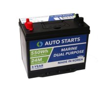 AUTO STARTS MARINE DUAL PURPOSE BATTERY 24M 550Wh 12V 80Ah (c20) 600A (EN) 260x172x200/223 1/1 | AST-24M