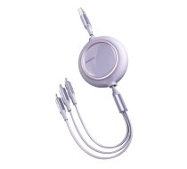 Baseus Bright Mirror flat retractable 3in1 data charging cable USB - USB Type C | Lightning | micro USB 3,5 A 1,2 m violet (CAMLT-MJ05) | CAMLT-MJ05  | 6953156203976 | CAMLT-MJ05