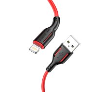 Borofone Cable BX63 Charming - USB to Lightning - 2,4A 1 metre black-red (KABAV0995) | KABAV0995  | 6974443380699 | KABAV0995