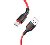 Borofone Cable BX63 Charming - USB to Type C - 3A 1 metre black-red (KABAV0999) | KABAV0999  | 6974443380736 | KABAV0999