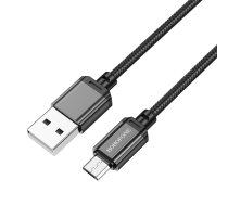 Borofone Cable BX87 Sharp - USB to Micro USB - 2,4A 1 metre black | KABAV1494  | 6974443389029 | KABAV1494