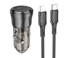 Borofone Car charger BZ24 Clever - Type C - QC 3.0 PD 20W with Type C to Type C cable black | ŁAD001703  | 6941991106958 | ŁAD001703