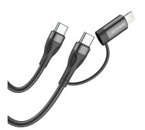 Borofone Cable BX61 Source 2 in 1 - Type C to Type C + Lightning - PD 20W|60W 3A 1 metre black (KABAV1150) | KABAV1150  | 6974443380149 | KABAV1150