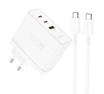 Borofone Wall charger BN11 Imperial - USB + 2xType C - QC 3.0 PD 100W with Type C to Type C cable white | ŁAD001673  | 6941991103780 | ŁAD001673