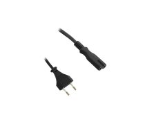 Cable; 2x0.5mm2; CEE 7/16 (C) plug,IEC C7 female; 1.4m; black | QOLTEC-50547  | 50547