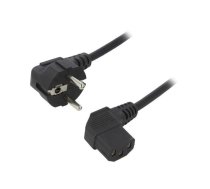 Cable; 3x0.5mm2; CEE 7/7 (E/F) plug angled,IEC C13 female 90° | AK-PC-02A  | AK-PC-02A