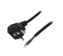 Cable; 3x0.5mm2; CEE 7/7 (E/F) plug angled,wires; PVC; 1.5m; 10A | AK-OT-01A  | AK-OT-01A