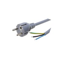 Cable; 3x0.75mm2; CEE 7/7 (E/F) plug,cables; PVC; 1.8m; grey; 10A | S2-3/07/1.8GY | LT312 H05VV-F 3X0.75 1.8M GRY