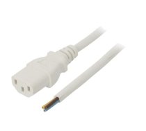 Cable; 3x0.75mm2; IEC C13 female,cables; PVC; 1.8m; white; 10A | SN31-3/07/1.8WH | LT-501 H05VV-F 0.75/3C WHT 1.8M END