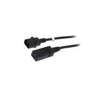 Cable; 3x1.5mm2; IEC C14 male,IEC C19 female; 2m; black; 10A; 250V | QOLTEC-53990  | 53990