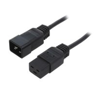 Cable; 3x1.5mm2; IEC C19 female,IEC C20 male; PVC; 1.5m; black | PC-189-C19  | PC-189-C19