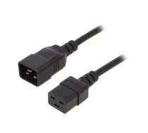 Cable; 3x1.5mm2; IEC C19 female,IEC C20 male; PVC; 1.8m; black | WN113-3/15/1.8B