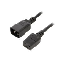 Cable; 3x1.5mm2; IEC C19 female,IEC C20 male; PVC; 1m; black; 16A | WN113-3/15/1B