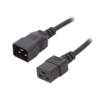 Cable; 3x1.5mm2; IEC C19 female,IEC C20 male; PVC; 3m; black; 16A | WN113-3/15/3B