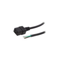 Cable; 3x1.5mm2; IEC C19 female,wires; PVC; Len: 1.5m; black; 16A | SN26-3/15/1.5BK