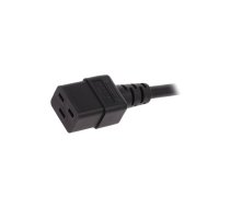 Cable; 3x1.5mm2; IEC C19 female,wires; PVC; Len: 1.8m; black; 16A | SN26-3/15/1.8BK