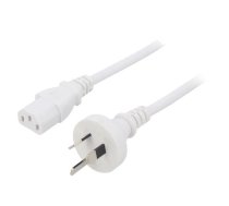 Cable; 3x1mm2; AS/NZS 3112 (I) plug,IEC C13 female; PVC; 5m; 10A | SN27-3/10/5WH | LT-423+501 H05VV-F 3X1.0 WHT 5M