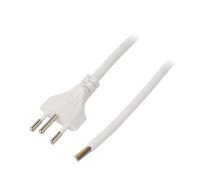 Cable; 3x1mm2; cables,SEV-1011 (J) plug; PVC; 1.8m; white; 10A | SN29-3/10/1.8WH | LT-313 H05VV-F 3X1.0 WHT 1.8M END C