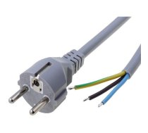 Cable; 3x1mm2; CEE 7/7 (E/F) plug,cables; PVC; 1.8m; grey; 16A | S2-3/10/1.8GY | LT312 H05VV-F 3X1.0 1.8M GRY