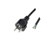 Cable; 3x1mm2; CEE 7/7 (E/F) plug,cables; PVC; 3m; black; 10A; 250V | S2-3/10/3BK | LT312 H05VV-F 3X1.0 3.0M BLK