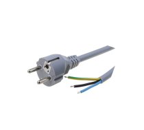 Cable; 3x1mm2; CEE 7/7 (E/F) plug,cables; PVC; 3m; grey; 10A; 250V | S2-3/10/3GY | LT312 H05VV-F 3X1.0 3.0M GRY