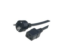 Cable; 3x1mm2; CEE 7/7 (E/F) plug,IEC C19 female; PVC; 2m; black | SN25-3/10/2BK