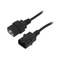 Cable; 3x1mm2; IEC C14 male,IEC C19 female; PVC; 1.8m; black; 10A | AK-UP-02  | AK-UP-02