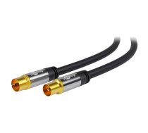 Cable; 75Ω; 10m; coaxial 9.5mm socket,coaxial 9.5mm plug; PVC | ANT-M/F-1000-BK  | 70389