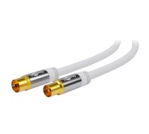 Cable; 75Ω; 1m; coaxial 9.5mm socket,coaxial 9.5mm plug; PVC | ANT-M/F-0100-WH  | 70313