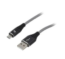 Cable; Cablexpert; USB 2.0; USB A plug,USB B micro plug; 1m | CC-USB2B-AMMBM1BW | CC-USB2B-AMMBM-1M-BW