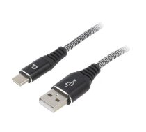 Cable; Cablexpert; USB 2.0; USB A plug,USB C plug; gold-plated | CC-USB2B-AMCM-1BW | CC-USB2B-AMCM-1M-BW