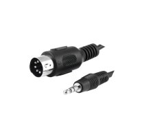 Cable; DIN 5pin plug,Jack 3.5mm 3pin plug; 1.2m; black | CABLE-441/1.5 | CABLE-441/1.5