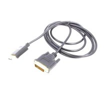 Cable; DisplayPort plug,DVI-D (24+1) plug; Len: 3m; black; 30AWG | SAVKABELCL-122  | SAVKABELCL-122
