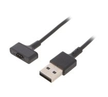 Cable: for smartwatch charging; Fitbit; 1m; 1A; black | AK-SW-23 | AK-SW-23
