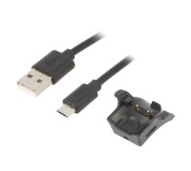 Cable: for smartwatch charging; Huawei; 0.5m; 1A; black | AK-SW-22 | AK-SW-22