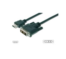 Cable; HDMI 1.4; DVI-D (18+1) plug,HDMI plug; 2m; black; 30AWG | AK-330300-020-S  | AK-330300-020-S