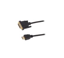 Cable; HDMI 1.4; DVI-D (18+1) plug,HDMI plug; 5m; black; 30AWG | AK-330300-050-S  | AK-330300-050-S