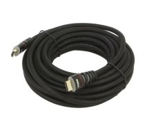 Cable; HDMI 1.4; HDMI plug,both sides; PVC; textile; 10m; black | CG526-B-10.0  | CG526-B-10.0