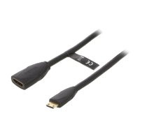 Cable; HDMI 1.4; HDMI socket,mini HDMI plug; PVC; 1m; black; 30AWG | ABAAF  | ABAAF