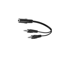 Cable; Jack 3.5mm 2pin plug x2,Jack 3.5mm 3pin socket; 0.2m | AVK-325-0020 | 50472