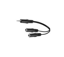 Cable; Jack 3.5mm 2pin socket x2,Jack 3.5mm 3pin plug; 0.2m | AVK-318-0020 | 50465