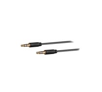 Cable; Jack 3.5mm 3pin plug,both sides; 0.5m; black; Øout: 2.6mm | AVK-183-050BK | 69116