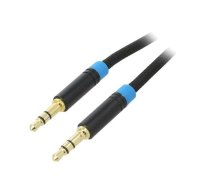 Cable; Jack 3.5mm 3pin plug,both sides; 0.5m; black; textile | P350AC050-B-M | P350AC050-B-M
