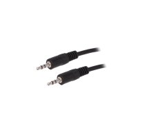 Cable; Jack 3.5mm 3pin plug,both sides; 1.5m; black; Øcable: 4mm | CABLE-404-1.5 | 51658